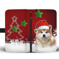 Akita Dog On Christmas Print Wallet Case-Free Shipping - Deruj.com