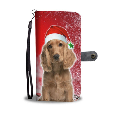 Cocker Spaniel On Christmas Print Wallet Case-Free Shipping - Deruj.com