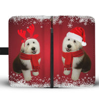 Old English Sheepdog Christmas Red Print Wallet Case-Free Shipping - Deruj.com
