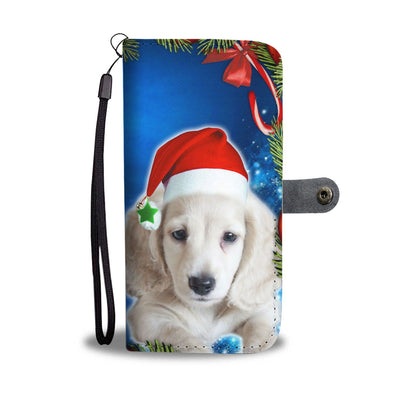 Cute Dachshund Dog On Christmas Print Wallet Case-Free Shipping - Deruj.com