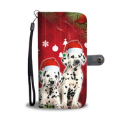 Cute Dalmatian Dog On Christmas Print Wallet Case-Free Shipping - Deruj.com
