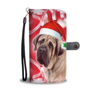 English Mastiff On Christmas Print Wallet Case-Free Shipping - Deruj.com
