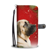 Cute English Mastiff On Christmas Print Wallet Case-Free Shipping - Deruj.com