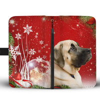 Cute English Mastiff On Christmas Print Wallet Case-Free Shipping - Deruj.com