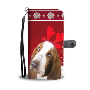 Basset Hound Christmas Print Wallet Case-Free Shipping - Deruj.com