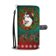 Cute Alaskan Malamute Christmas Print Wallet Case-Free Shipping - Deruj.com