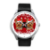 Silver Dial-Yorkshire Terrier (Yorkie) Christmas Print Wrist Watch-Free Shipping - Deruj.com
