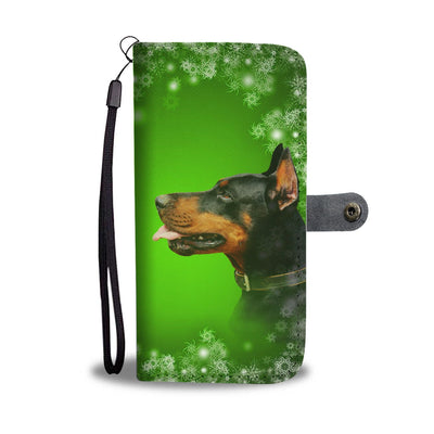 Doberman Pinscher Dog On Green Christmas Print Wallet Case-Free Shipping - Deruj.com