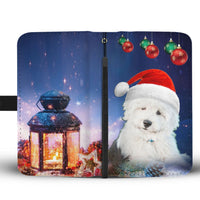 Old English Sheepdog Christmas Print Wallet Case-Free Shipping - Deruj.com