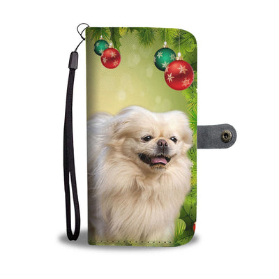 Pekingese Dog On Christmas Print Wallet Case-Free Shipping - Deruj.com