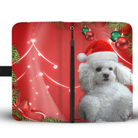 Cute Poodle On Christmas Print Wallet Case-Free Shipping - Deruj.com