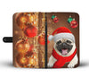 Cute Pug On Christmas Print Wallet Case-Free Shipping - Deruj.com