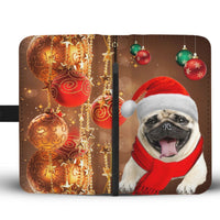 Cute Pug On Christmas Print Wallet Case-Free Shipping - Deruj.com
