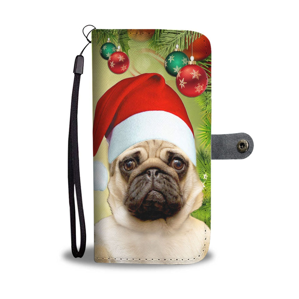 Lovely Pug On Christmas Print Wallet Case-Free Shipping - Deruj.com