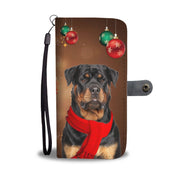 Rottweiler Dog On Christmas Print Wallet Case-Free Shipping - Deruj.com