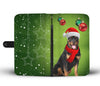 Cute Rottweiler Dog On Christmas Print Wallet Case-Free Shipping - Deruj.com