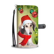 Cute Saluki Dog On Christmas Print Wallet Case-Free Shipping - Deruj.com