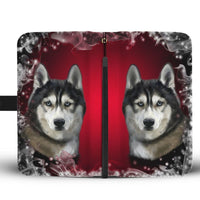 Siberian Husky Dog Art Christmas Print Wallet Case-Free Shipping - Deruj.com