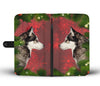Siberian Husky Dog On Red Christmas Print Wallet Case-Free Shipping - Deruj.com