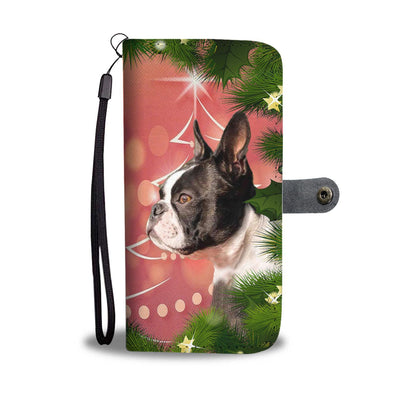 Boston Terrier Dog Christmas Print Wallet Case-Free Shipping - Deruj.com