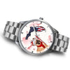 French Bulldog On Christmas Florida Silver Wrist Watch-Free Shipping - Deruj.com