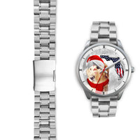 Golden Retriever On Christmas Florida Silver Wrist Watch-Free Shipping - Deruj.com