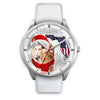 Golden Retriever On Christmas Florida Silver Wrist Watch-Free Shipping - Deruj.com
