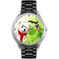 Westie On Christmas Florida Silver Wrist Watch-Free Shipping - Deruj.com