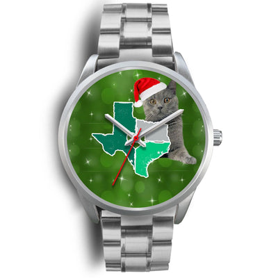 Chartreux Cat Texas Christmas Special Wrist Watch-Free Shipping - Deruj.com