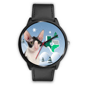 Cornish Rex Cat Texas Christmas Special Wrist Watch-Free Shipping - Deruj.com