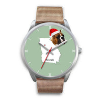 Boxer Dog Georgia Christmas Special Wrist Watch-Free Shipping - Deruj.com
