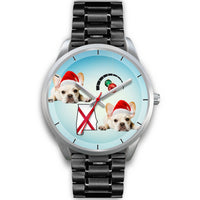 French Bulldog Alabama Christmas Special Silver Wrist Watch-Free Shipping - Deruj.com