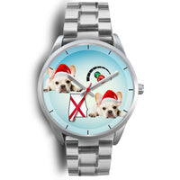 French Bulldog Alabama Christmas Special Silver Wrist Watch-Free Shipping - Deruj.com