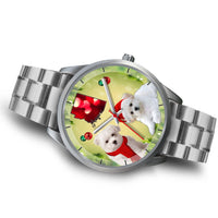 Cute Maltese Dog Arizona Christmas Special Silver Wrist Watch-Free Shipping - Deruj.com