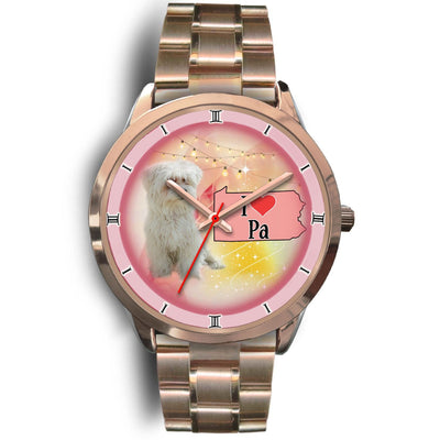 Cute Meltese Dog Pennsylvania Christmas Special Wrist Watch-Free Shipping - Deruj.com