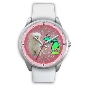 Cute Meltese Dog Michigan Christmas Special Wrist Watch-Free Shipping - Deruj.com