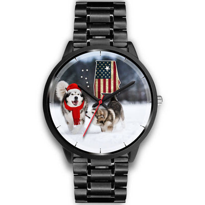 Alaskan Malamute Dog Alabama Christmas Special Wrist Watch-Free Shipping - Deruj.com