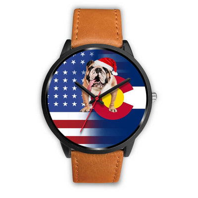 Bulldog Dog Colorado Christmas Special Wrist Watch-Free Shipping - Deruj.com
