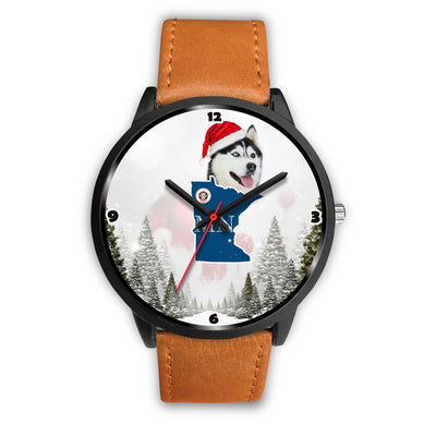 Siberian Husky Dog Minnesota Christmas Special Wrist Watch-Free Shipping - Deruj.com
