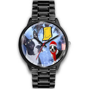 Boston Terrier Indiana Christmas Special Black Wrist Watch-Free Shipping - Deruj.com