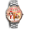 Brittany Dog Christmas Special Golden Wrist Watch-Free Shipping - Deruj.com