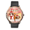 Brittany Dog Christmas Special Golden Wrist Watch-Free Shipping - Deruj.com