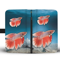 Siamese Fighting Fish Print Wallet Case-Free Shipping - Deruj.com