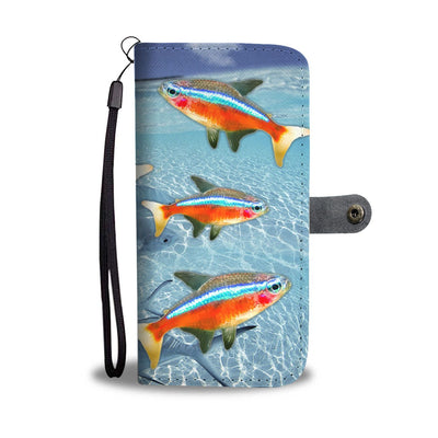 Neon Tetra Fish Print Wallet Case-Free Shipping - Deruj.com