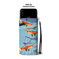 Neon Tetra Fish Print Wallet Case-Free Shipping - Deruj.com