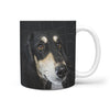 Black Saluki Dog Print 360 White Mug - Deruj.com