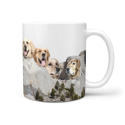 Golden Retriever Mount Rushmore Print 360 Mug - Deruj.com
