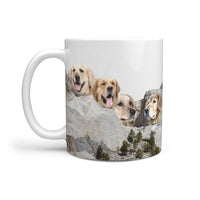 Golden Retriever Mount Rushmore Print 360 Mug - Deruj.com