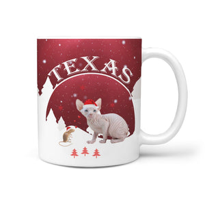 Cute Sphynx Cat Texas Print 360 White Mug - Deruj.com