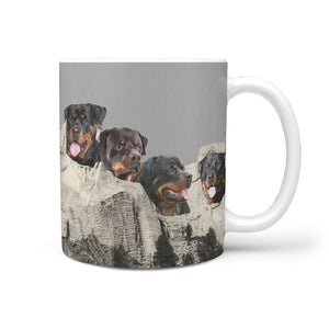 Rottweiler Dog Mount Rushmore Print 360 Mug - Deruj.com